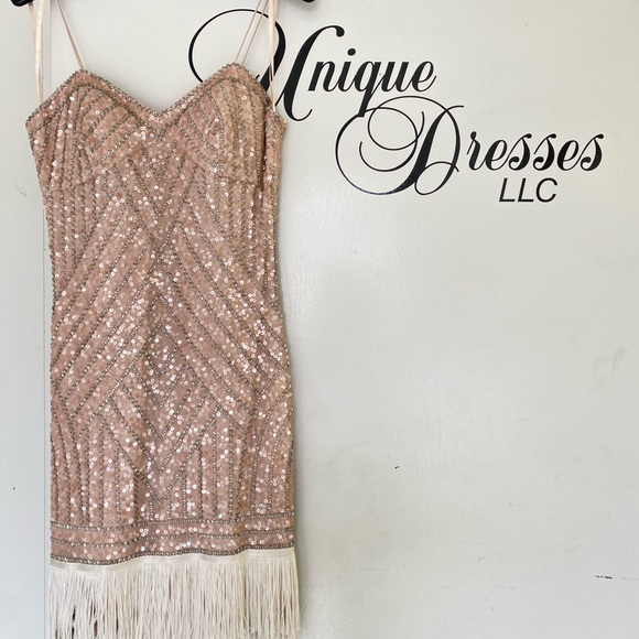 Aidan Mattox beaded with fringes short dress - Picture 5 of 6